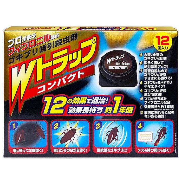 【ライオンケミカル】Wトラップ コンパクト ゴキブリ誘引殺虫剤 1年用 12個入･･･