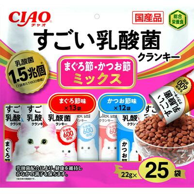 【いなばペットフード】ＣＩＡＯ　すごい乳酸菌クランキー　まぐろ節・かつお･･･