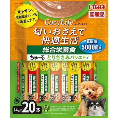 【いなばペットフード】いなば　ＣｏｚｙＬｉｆｅ　総合栄養食　ちゅ～る　とりささみバラエティ　１４ｇ×２０本入り ☆ペット用品 ※お取り寄せ商品【賞味期限：3ヵ月以上】 商品画像1：メディストック　カーゴ店