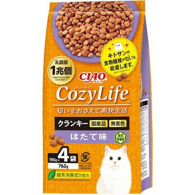 【いなばペットフード】ＣＩＡＯ　ＣｏｚｙＬｉｆｅ　クランキー　ほたて味　７６０ｇ（１９０ｇ×４袋） ☆ペット用品 ※お取り寄せ商品【賞味期限：3ヵ月以上】 商品画像1：メディストック　カーゴ店