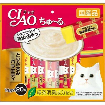 【いなばペットフード】CIAO　ちゅ～る　とりささみバラエティ　14g×20本 ☆･･･