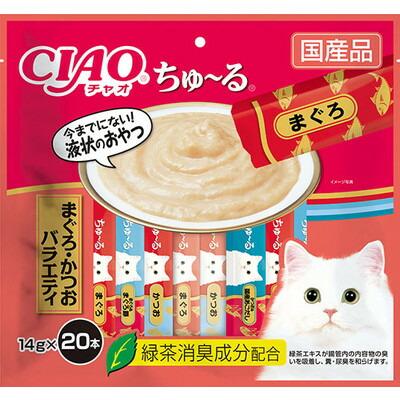 【いなばペットフード】ＣＩＡＯ　ちゅ～る　まぐろ・かつおバラエティ　１４ｇ×２０本 ☆ペット用品 ※お取り寄せ商品【賞味期限：3ヵ月以上】 商品画像1：メディストック　カーゴ店