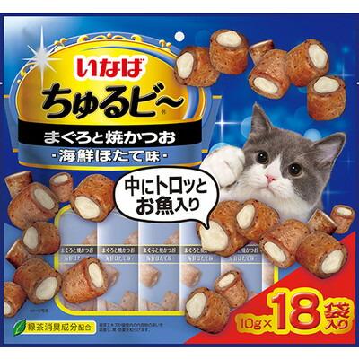 【いなばペットフード】いなば　ちゅるビ～　まぐろと焼かつおほたて味　１０ｇ×１８袋 ☆ペット用品 ※お取り寄せ商品【賞味期限：3ヵ月以上】 商品画像1：メディストック　カーゴ店