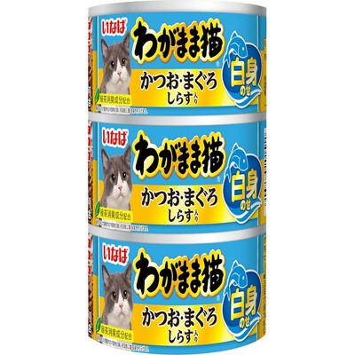 【いなばペットフード】いなば　わがまま猫　白身のせ　かつお・まぐろ　しらす入り　１４０ｇ×３缶 ☆ペット用品 ※お取り寄せ商品【賞味期限：3ヵ月以上】 商品画像1：メディストック　カーゴ店