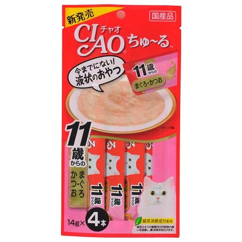 【いなばペットフード】CIAO ちゅ～る 11歳からのまぐろ・かつお　14g×4本　･･･