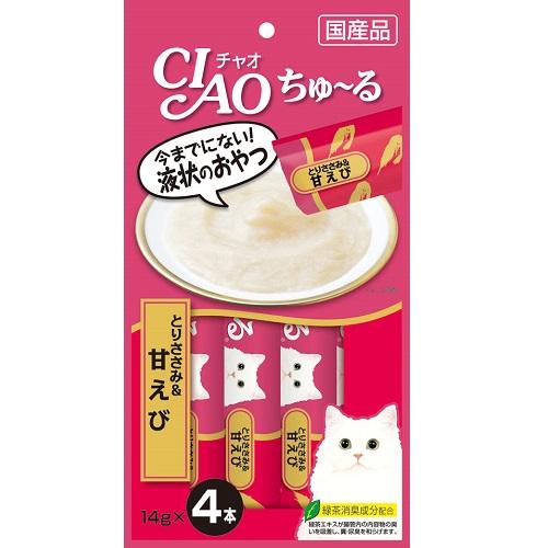 【いなばペットフード】CIAO ちゅ～る とりささみ＆甘えび　14g×4本　※お取･･･