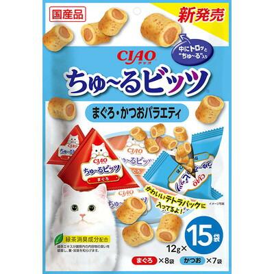 【いなばペットフード】ＣＩＡＯ　ちゅ～るビッツ　まぐろかつおバラエティ　１２ｇ×１５袋 ☆ペット用品 ※お取り寄せ商品【賞味期限：3ヵ月以上】 商品画像1：メディストック　カーゴ店