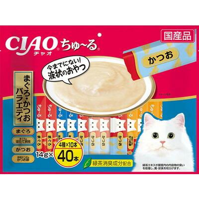 【いなばペットフード】CIAO　ちゅ～る　まぐろ・かつおバラエティ　14g×40･･･