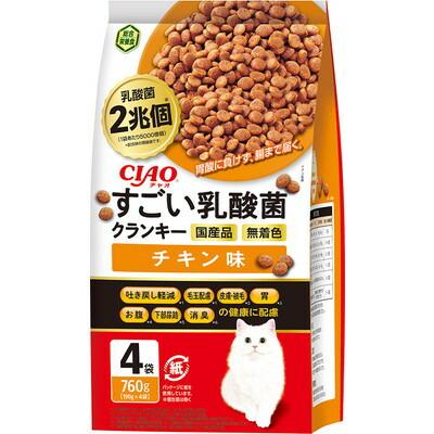 【いなばペットフード】ＣＩＡＯ　すごい乳酸菌クランキー　チキン味　７６０ｇ（１９０ｇ×４袋） ☆ペット用品 ※お取り寄せ商品【賞味期限：3ヵ月以上】 商品画像1：メディストック　カーゴ店