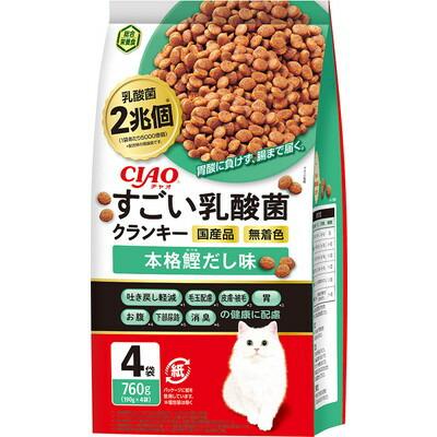 【いなばペットフード】ＣＩＡＯ　すごい乳酸菌クランキー　本格鰹だし味　７６０ｇ（１９０ｇ×４袋） ☆ペット用品 ※お取り寄せ商品【賞味期限：3ヵ月以上】 商品画像1：メディストック　カーゴ店