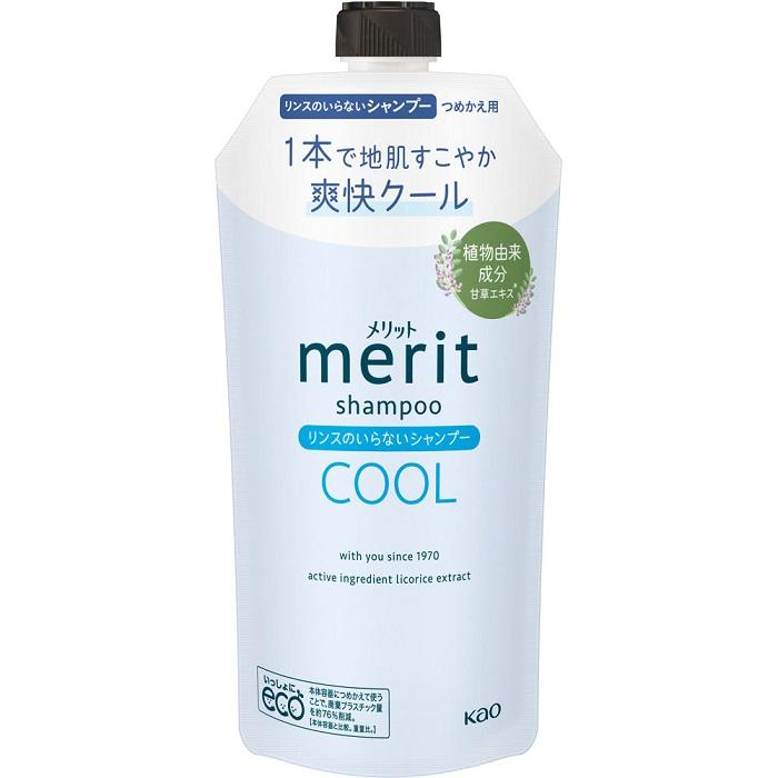 【花王】メリット リンスのいらないシャンプー クールタイプ 詰替用 320ml 〔･･･
