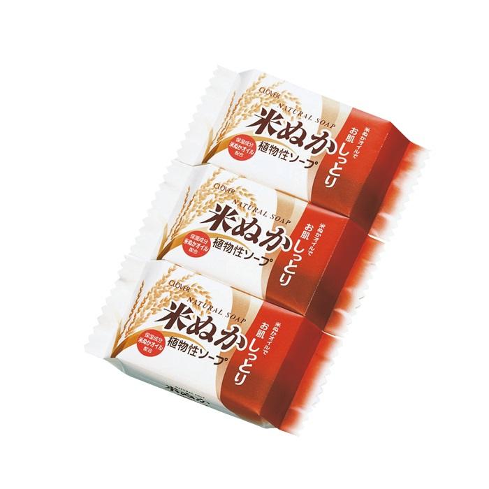 【クロバーコーポレーション】ナチュラル ソープ 米ぬか CNT-K3P  80g×3個入