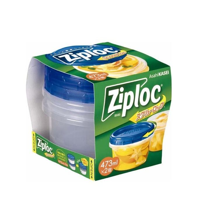 【旭化成】ジップロック スクリューロック 473ml×2個入 ※お取り寄せ商品