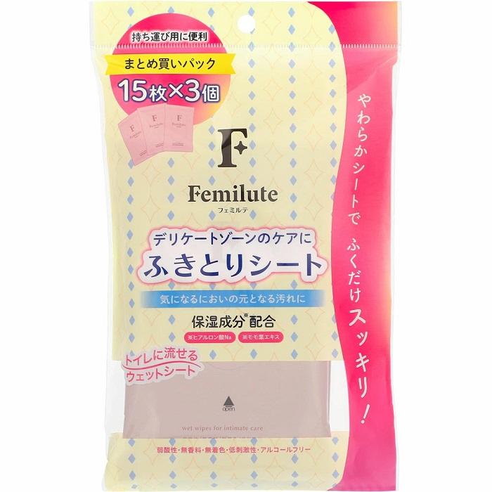 【玉川衛材】フェミルテ ふきとりシート 15枚入×3個 ※お取り寄せ商品
