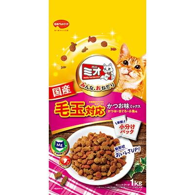 【日本ペットフード】ミオドライミックス 毛玉対応 かつお味 1kg ☆ペット用品 ※お取り寄せ商品【賞味期限:3ヵ月以上】 商品画像1：メディストック　カーゴ店