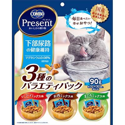 【日本ペットフード】コンボ プレゼント キャット おやつ 下部尿路の健康維持 3種のバラエティパック 90g ☆ペット用品 ※お取り寄せ商品【賞味期限:3ヵ月以上】 商品画像1：メディストック　カーゴ店