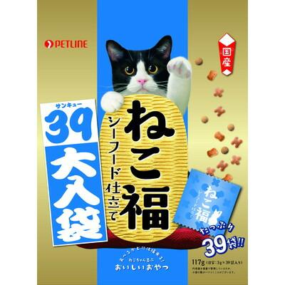 【ペットライン】ねこ福　３９大入り袋　シーフード仕立て　１１７ｇ（３ｇ×３９袋） ☆ペット用品 ※お取り寄せ商品【賞味期限：3ヵ月以上】 商品画像1：メディストック　カーゴ店