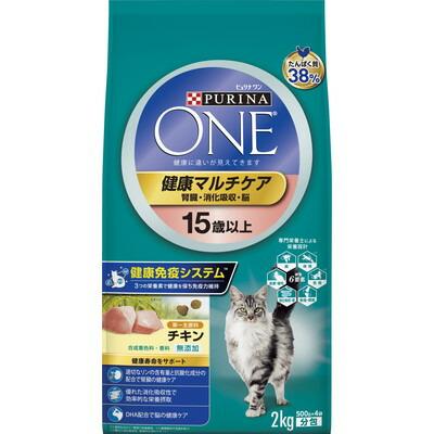 【ネスレ日本】ピュリナワンキャット　健康マルチケア　１５歳以上　チキン　２ｋｇ ☆ペット用品 ※お取り寄せ商品【賞味期限：3ヵ月以上】 商品画像1：メディストック　カーゴ店