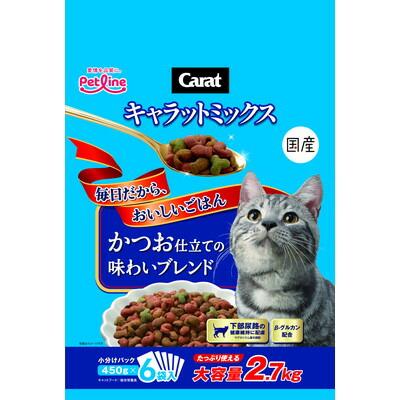 【ペットライン】キャラットミックス　かつお仕立ての味わいブレンド　２．７ｋｇ ☆ペット用品 ※お取り寄せ商品【賞味期限：3ヵ月以上】 商品画像1：メディストック　カーゴ店