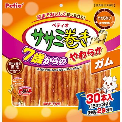 【ペティオ】７歳からのやわらか　ササミ巻きガム　３０本 ☆ペット用品 ※お取り寄せ商品【賞味期限：3ヵ月以上】 商品画像1：メディストック　カーゴ店