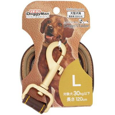 【ドギーマンハヤシ】Ｄｏｇｇｙ’ｓ　Ｔａｉｌｏｒ　ドッグリード　Ｌ　レザースタイル　ブラウン　１個 ☆ペット用品 ※お取り寄せ商品 商品画像1：メディストック　カーゴ店