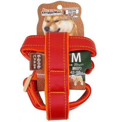 【ドギーマンハヤシ】Ｄｏｇｇｙ’ｓ　Ｔａｉｌｏｒ　ドッグハーネス　Ｍ　レザースタイル　レッド　１個 ☆ペット用品 ※お取り寄せ商品 商品画像1：メディストック　カーゴ店