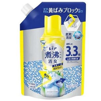 【P&G】レノア 煮沸レベル消臭 抗菌ビーズ 黄ばみブロッカー シトラスホワイトの香り 詰替用 超特大 1410mL 商品画像1：メディストック　カーゴ店