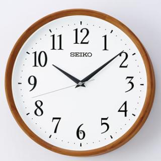 セイコー【SEIKO】掛け時計 電波クロック 壁掛け時計 円形 木枠
