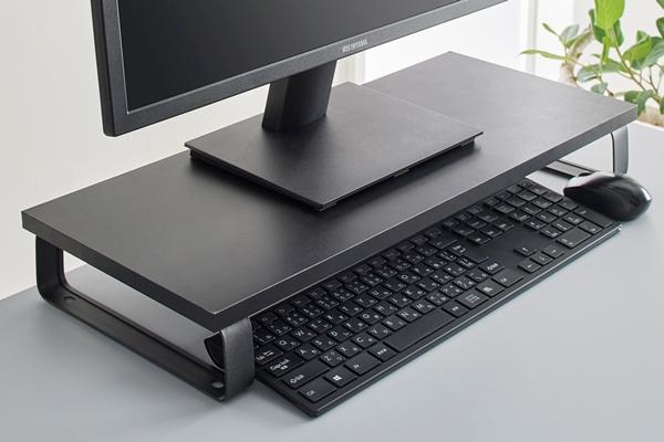 アイリスオーヤマ【机上整理】モニター台 幅59×奥行25×高さ8.6㎝ MNS-590-BK（ブラック）★【収納】 商品画像2：SAKURA MOMO