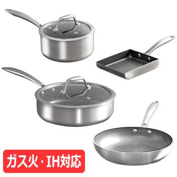 アイリスオーヤマ【フライパン・鍋】IH対応 ダイヤモンドグレイス 6点セット ･･･