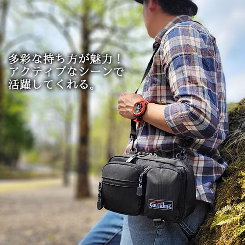 平野【重量約290g】2wayウエストバッグ ショルダー ウエストポーチ 紺★【25888-03-NV】 商品画像3：SAKURA MOMO