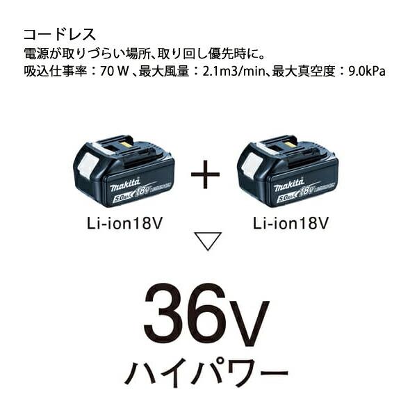マキタ 36V ハイブリッド集じん機 8L 本体のみ VC860DZ 商品画像5：ニッチ・リッチ・キャッチKaago店