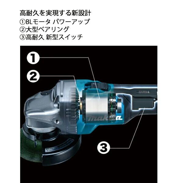 マキタ 40Vmax 充電式ディスクグラインダ 125mm バッテリー ・充電器付き GA018GRMX 商品画像9：ニッチ・リッチ・キャッチKaago店