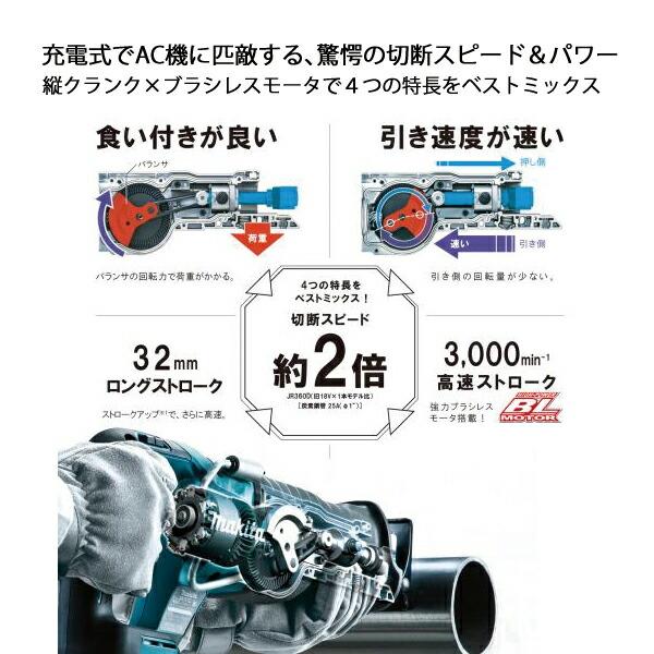 マキタ 36V 充電式レシプロソー 本体のみ JR360DZ 商品画像3：ニッチ・リッチ・キャッチKaago店