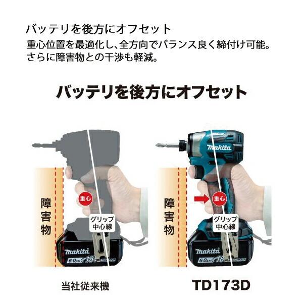 マキタ 18V 充電式インパクトドライバ バッテリー付き TD173DX O オリーブ 商品画像11：ニッチ・リッチ・キャッチKaago店