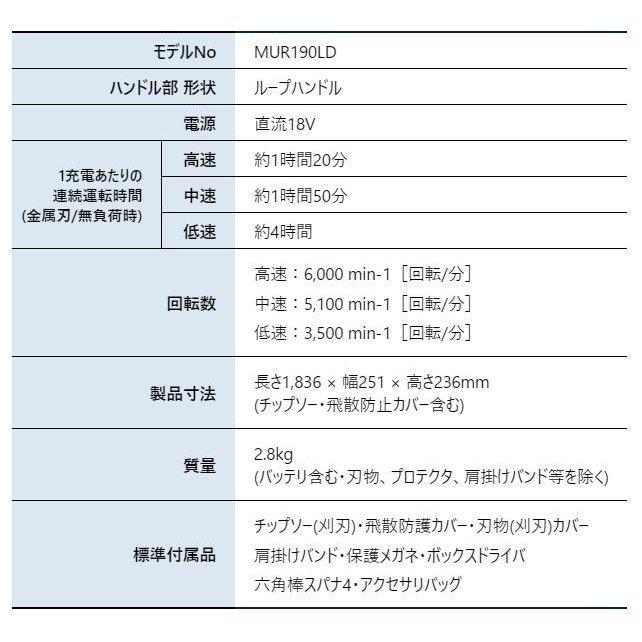 マキタ 18V 充電式草刈機 ループハンドル 本体のみ MUR190LDZ 商品画像12：ニッチ・リッチ・キャッチKaago店