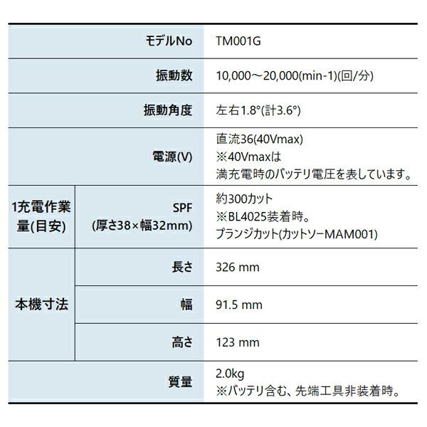 マキタ 40Vmax 充電式マルチツール 本体のみ TM001GZ 商品画像2：ニッチ・リッチ・キャッチKaago店