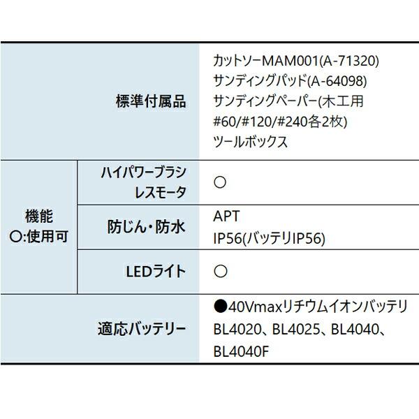 マキタ 40Vmax 充電式マルチツール 本体のみ TM001GZ 商品画像3：ニッチ・リッチ・キャッチKaago店