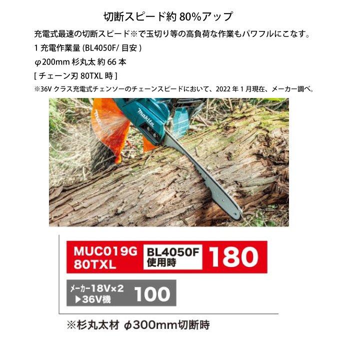 マキタ 40Vmax 充電式チェンソー 80TXL 35cmバー付き 本体のみ MUC019GZ2 商品画像11：ニッチ・リッチ・キャッチKaago店