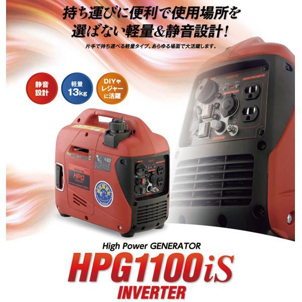 ワキタ インバーター発電機 HPG1100iS 商品画像3：ニッチ・リッチ・キャッチKaago店