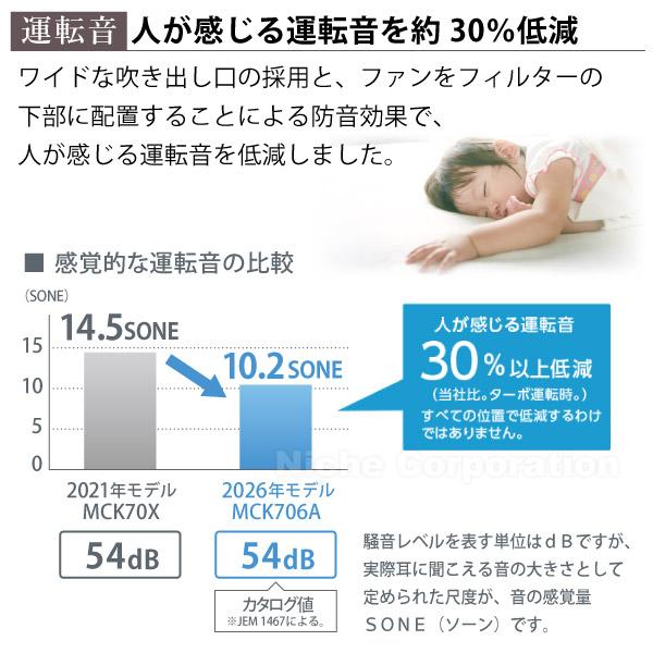 ダイキン 加湿ストリーマ空気清浄機 MCK706A T ブラウン 商品画像8：ニッチ・リッチ・キャッチKaago店