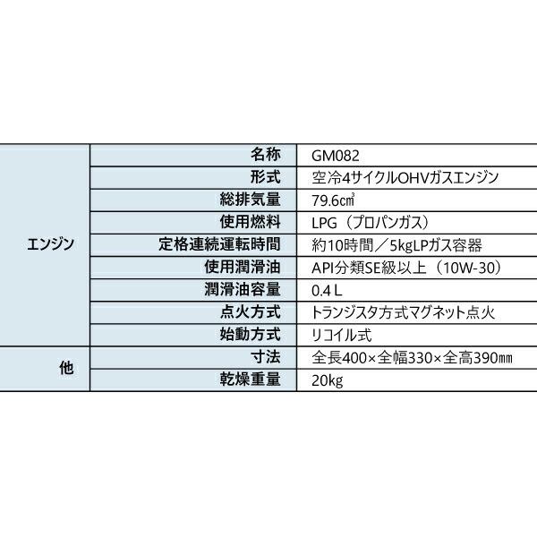 アースパワー ポータブルガス発電機プロパンガス燃料 キャスター付き  MGC901GP 商品画像3：ニッチ・リッチ・キャッチKaago店