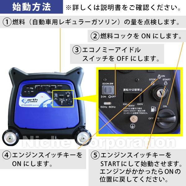 アースパワー インバーター発電機 EF5500iSDE EF5500ISDE 商品画像8：ニッチ・リッチ・キャッチKaago店