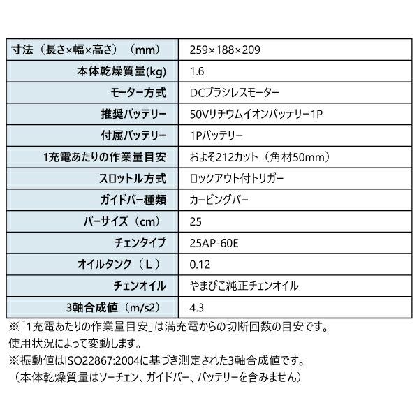 エコー 50V トップハンドルソー25cmカービング 1Pバッテリー ・充電器付き BCS510T-25HCG 商品画像2：ニッチ・リッチ・キャッチKaago店