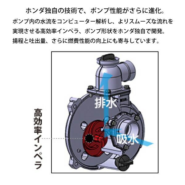 ホンダ エンジン式軽量ポンプ WX10TJ 商品画像2：ニッチ・リッチ・キャッチKaago店