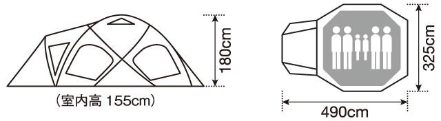 スノーピーク ドックドーム Pro.6 アイボリー [SD-507IV] テント 商品画像3：ニッチ・リッチ・キャッチKaago店