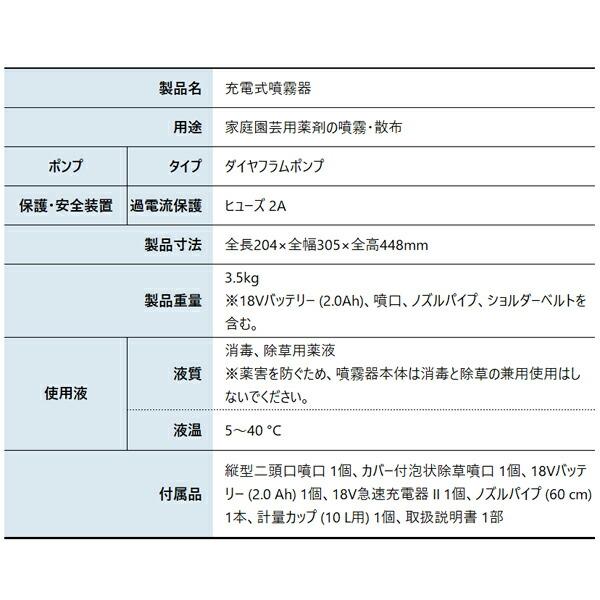 工進 18V 充電式噴霧器 10L SLS-10 バッテリー ・充電器付き 0458880 商品画像2：ニッチ・リッチ・キャッチKaago店
