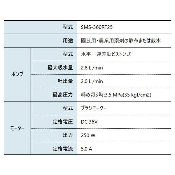工進 SMS-360RT25 充電式噴霧器 タンクキャリー付き 25L バッテリー 2個・充電器付き 0458941 商品画像2：ニッチ・リッチ・キャッチKaago店
