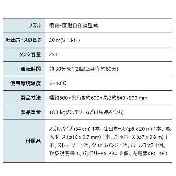 工進 SMS-360RT25 充電式噴霧器 タンクキャリー付き 25L バッテリー 2個・充電器付き 0458941 商品画像3：ニッチ・リッチ・キャッチKaago店