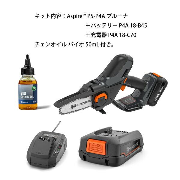 ハスクバーナ アスパイア P5-P4A プルーナ キット バッテリー ・充電器付き 970621309 商品画像2：ニッチ・リッチ・キャッチKaago店